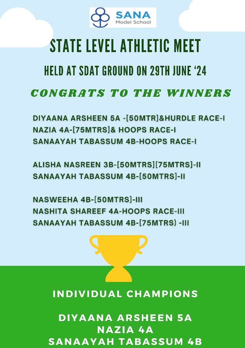 ATHLETIC MEET 2024 Sana Model School